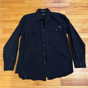 Eddie Bauer Navy Long Sleeve Shirt, Size Medium